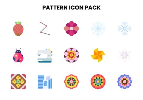 Pattern Flat Icons Pack Stockillustratie