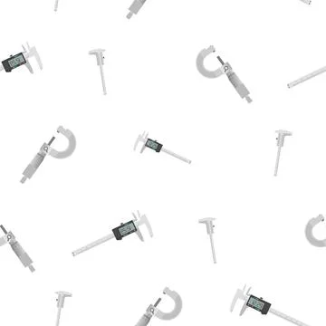 Pattern of flat just a vernier caliper and micrometer smooth, digital vernier Stock Illustration
