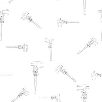 Pattern of flat just a vernier caliper and a digital vernier caliper. Linear Stock Illustration