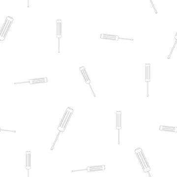 Pattern flat screwdriver with a simple, classic shape. Linear design. On a white Stock Illustration