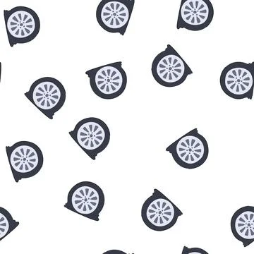 Pattern flat tire causing car breakdown and repair problems Stock Illustration