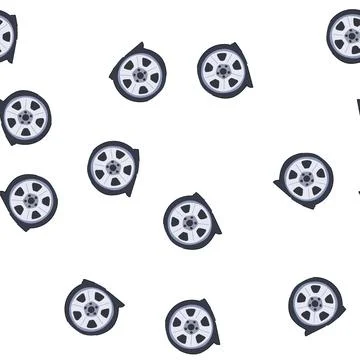 Pattern flat tire deflating on a vehicle wheel failure Stock Illustration