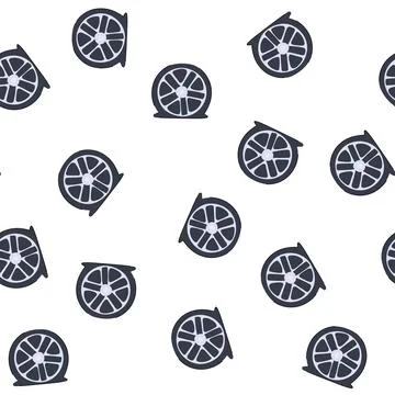 Pattern flat tire with a punctured wheel rim Stock Illustration