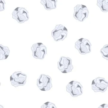 Pattern flatten crumpled paper balls cartoon vector Stock Illustration