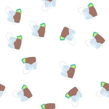 Pattern flavor teabag cartoon vector Stock Illustration