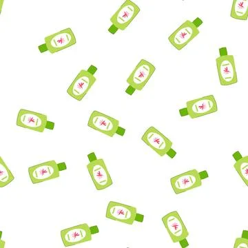 Pattern flea insect repellent cartoon vector Stock Illustration