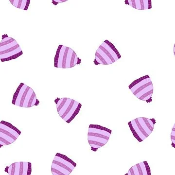 Pattern fleece winter hat knit cartoon vector イラスト素材