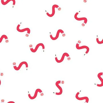 Pattern flexible red pencil bending creativity and new ideas 스톡 일러스트