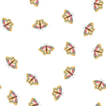 Pattern flight groovy butterfly cartoon vector Illustrazione stock