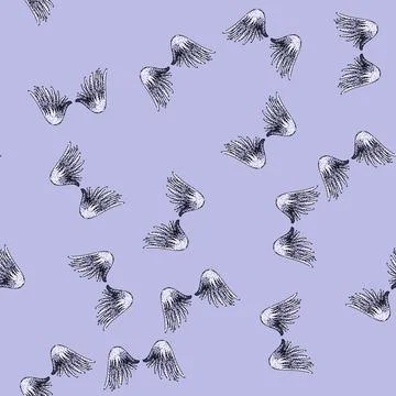 Pattern flight wings sketch hand drawn Stock Illustration
