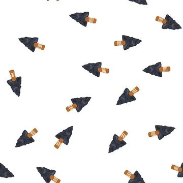 Pattern flint arrowhead cartoon vector Stock Illustration