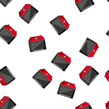 Pattern floor oven kitchen cartoon vector Stock Illustration