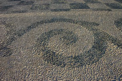 Pattern on the floor in plaza de espana in Seville, Spain, Europe Stock Photos