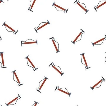 Pattern floor pump inflating bicycle tire with air Illustration