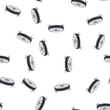 Pattern floor robot vacuum cleaner cartoon vector Stock Illustration