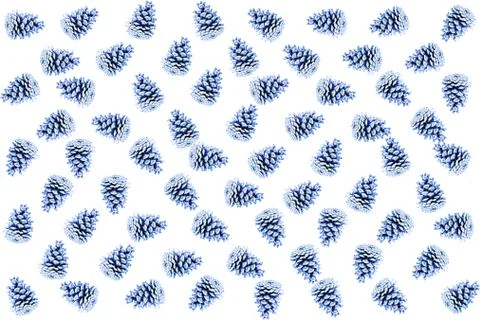 Pattern flora cone color indigo many icons white background repetition base Foto stock
