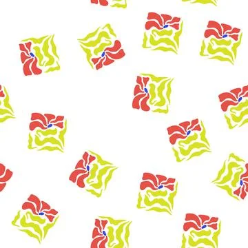 Pattern floral abstract square flowers cartoon vector Stock Illustration