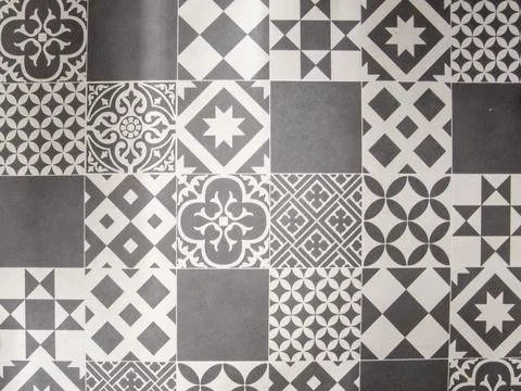 Pattern floral Azulejo patchwork mosaic tile wallpaper vintage retro backgrou Stock Photos