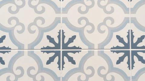 Pattern floral Azulejo patchwork mosaic tile wallpaper vintage background g.. Stock Photos