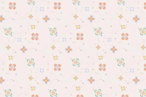 Pattern with floral geometric elements in pastel tones, bstract background .. Stock Illustration