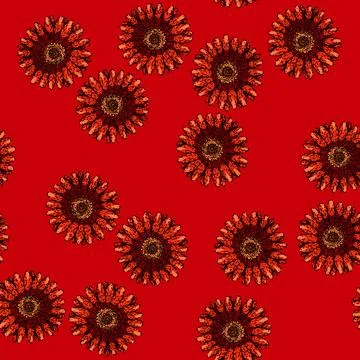 Pattern floral gerbera daisy sketch hand drawn Stock Illustration