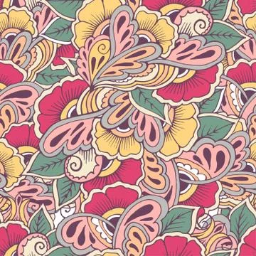 Pattern floral hand draw Illustrazione stock
