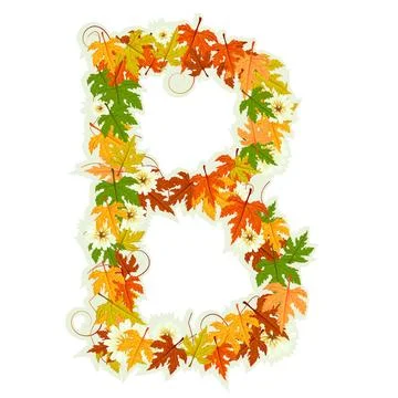 Pattern floral letter B Pattern letter made from flowers and leaves Copyri... 스톡 사진