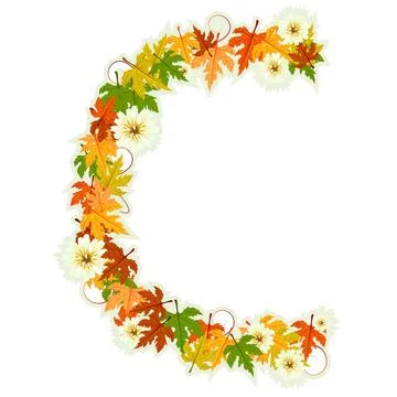 Pattern floral letter C Pattern letter made from flowers and leaves Copyri... 스톡 사진
