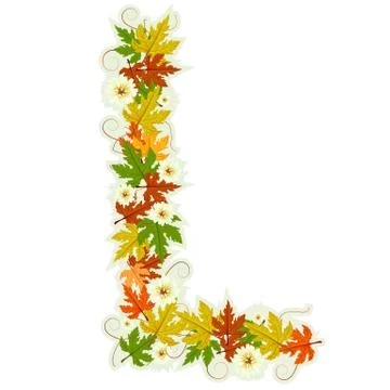 Pattern floral letter L Stock Illustration
