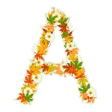 Pattern floral letter A Pattern letter made from flowers and leaves Copyri... Stock Photos