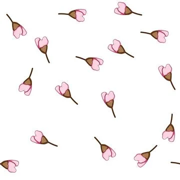 Pattern floral sakura cherry blossom cartoon vector イラスト素材