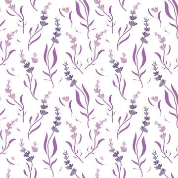Pattern floral witch flowers of lavender Stock Illustration