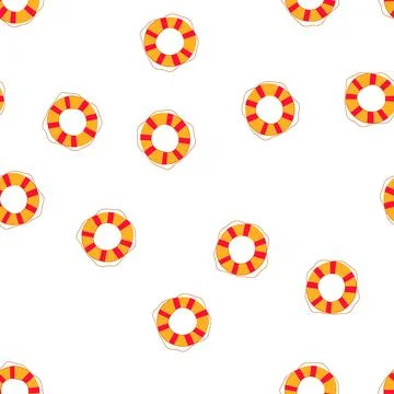 Pattern flotation lifebuoy cartoon vector 库存插图