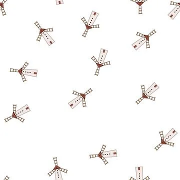 Pattern flour mill farm cartoon vector Stock Illustration