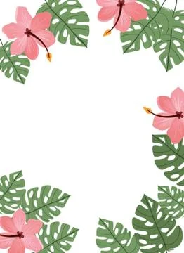 Pattern with flower and leafs of summer Stock Illustration