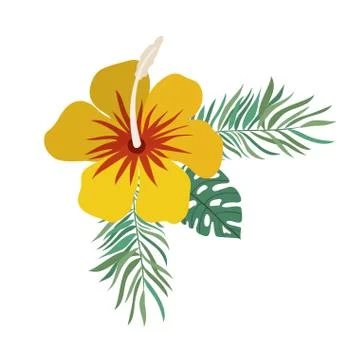 Pattern with flower and leafs of summer Stock Illustration