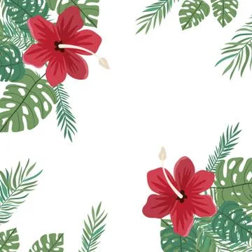 Pattern of flower and leaves of summer Ilustração Stock