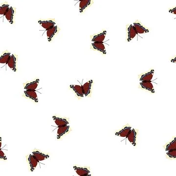 Pattern flower butterfly cartoon vector Stock Illustration