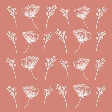 Pattern, flower, floral, seamless, wallpaper, vector, design, decoration, illust 스톡 일러스트
