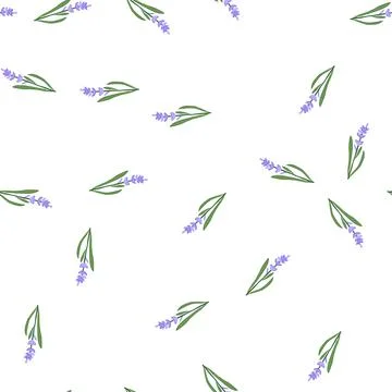 Pattern flower lavender cartoon vector Stock Illustration