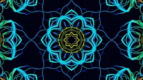 Pattern as flower or star. Abstract bg with grows rainbow colors lines pattern Stock Illustration