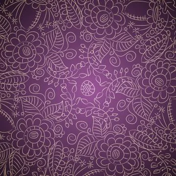 Pattern with flowers and leaves Stock Illustration