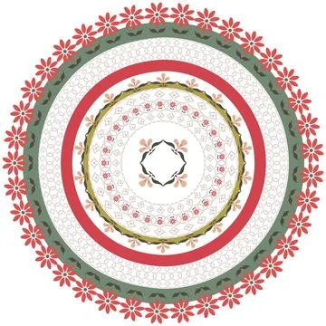 A pattern with flowers and leaves in the Russian folk style is located on c.. Stock Illustration