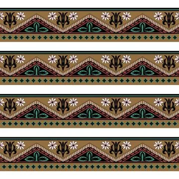 A pattern with flowers and leaves on a white background Stock Illustration