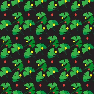 Pattern with flowers on black Illustration