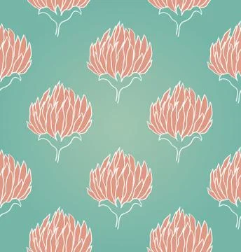 Pattern with flowers of clover. Stock Illustration