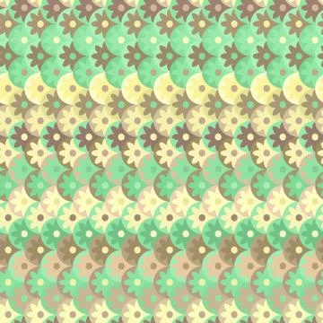Pattern with flowers in green colors Stock-Illustration