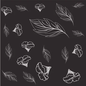 Pattern flowers with leafs isolated icon Stock Illustration