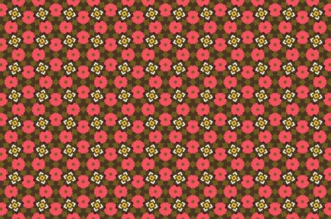 A pattern of flowers in a pink and brown color scheme Illustrazione stock