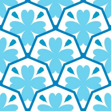 Pattern flowers seamless blue colors Stock-Illustration